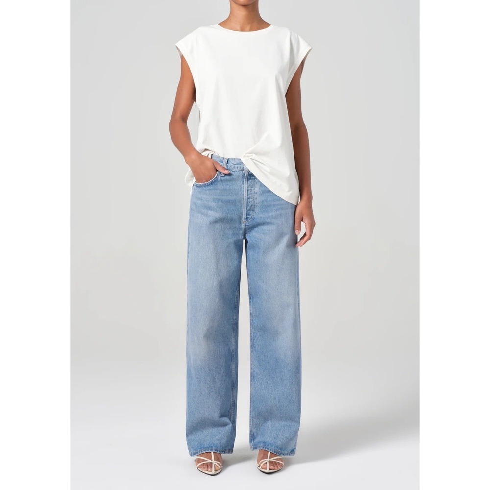 AGOLDE Low Slung Baggy Size 25 Libertine Light Wash Jeans Wide Leg Hemmed